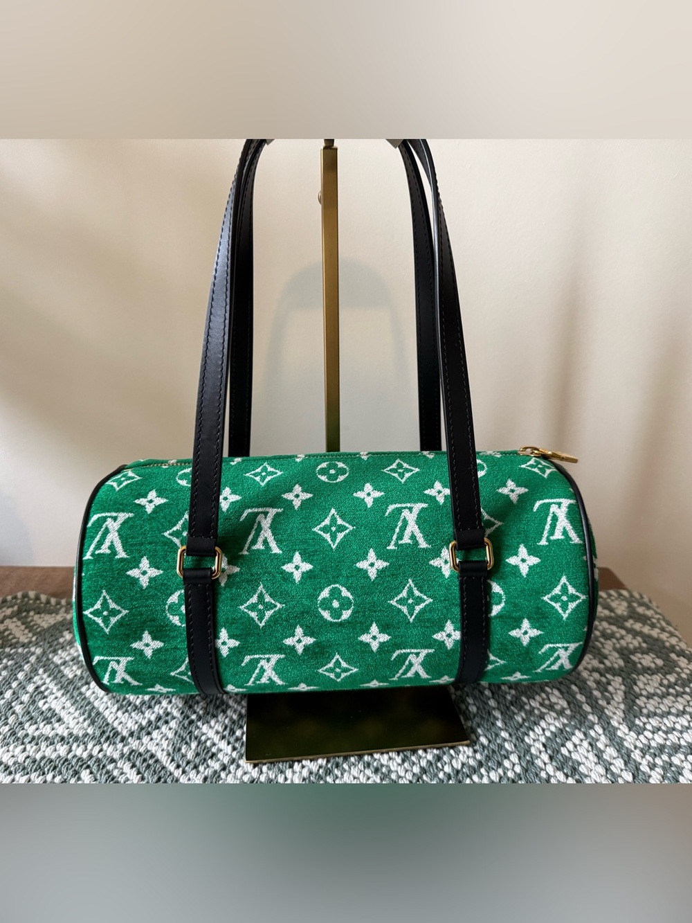 Louis Vuitton Green & Black Papillon Bag